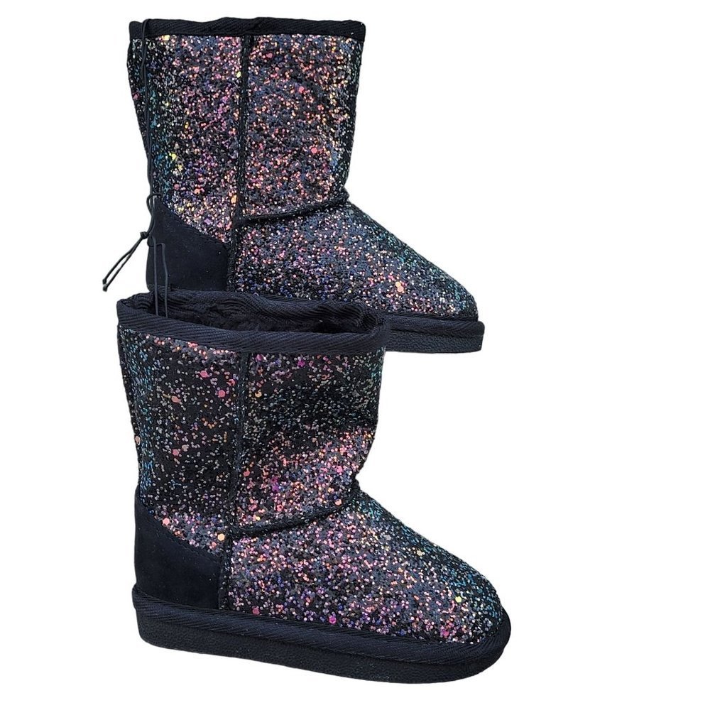 Thereabouts Little Girls Flat Heel Winter Glitter Boots Sz 6